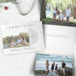 Modern Minimalist Christmas Greetings Arch Photo Tri-Fold Holiday Card<br><div class="desc">Clean modern minimalist style photo template featuring elegant Christmas Greetings typography in horizontal grey arch template with editable text fields.</div>