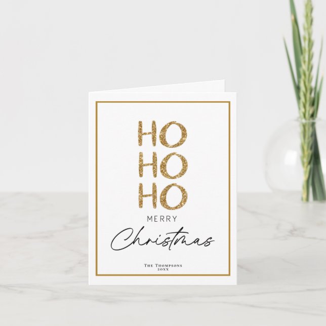 Modern Minimalist Christmas Holiday Foil Greeting  Card (Front)