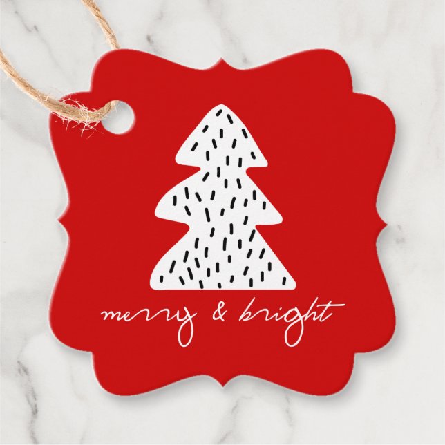 Modern Minimalist Christmas Holiday Gift Tag (Front)
