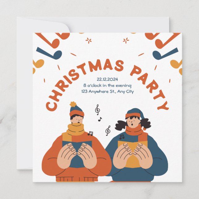 Modern Minimalist Christmas Party Invitation (Front)