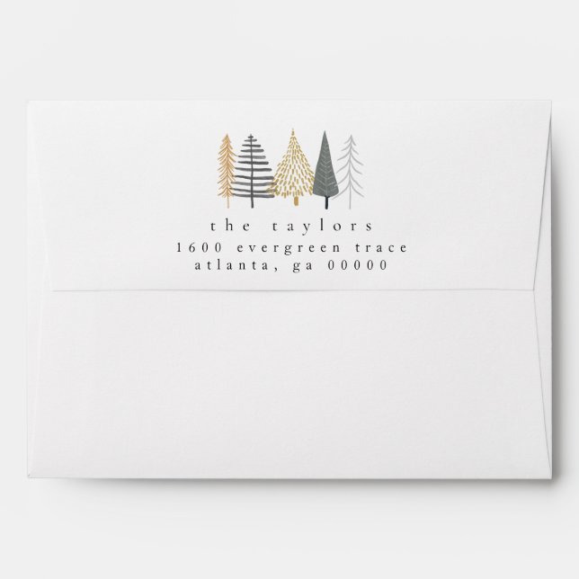 modern minimalist christmas return address  envelope (Back (Top Flap))