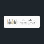 modern minimalist christmas return address label<br><div class="desc">This holiday christmas return address label features a simple minimalist design with modern doodled christmas trees and a simple serif font.</div>
