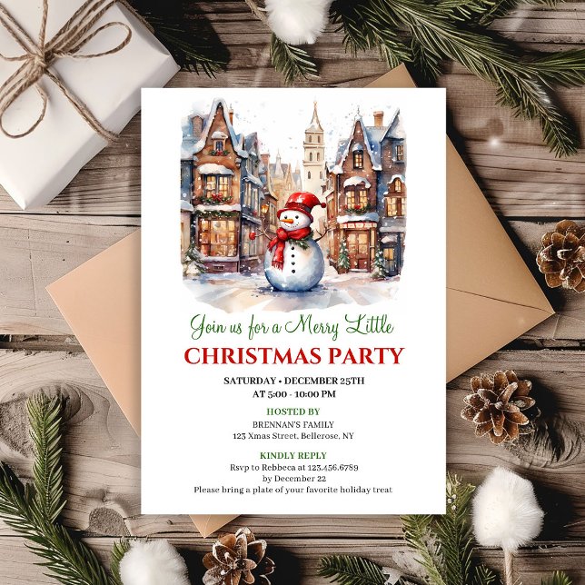 Modern minimalist Christmas scene invitation (Modern minimalist Christmas scene invitation)