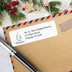 Modern,Minimalist Christmas Tree Holiday Address