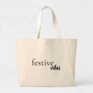 Modern Minimalist Christmas Vibes Trendy Design Large Tote Bag