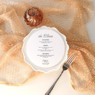Modern Minimalist Circle Wedding Menu