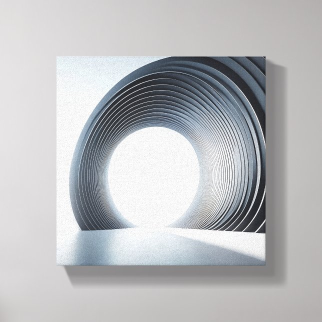 Modern Minimalist Circular Architecture Art - Abst Canvas Print (Front)