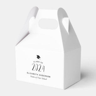 Modern Minimalist Class of 2024 Graduation Party Favor Box