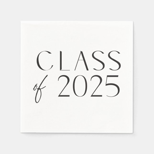 Modern Minimalist Class of 2025 Napkins (Front)
