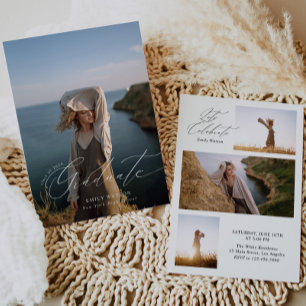 Modern Minimalist Classic Full Photo Graduation Invitation