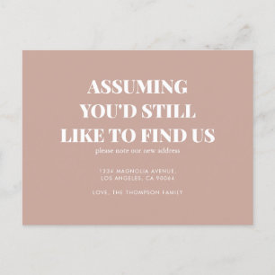 Modern Minimalist Classic Typography Rustic Moving Announcement Postcard