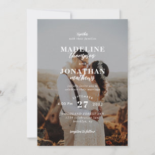 Modern Minimalist Classy Photo Wedding Invitation
