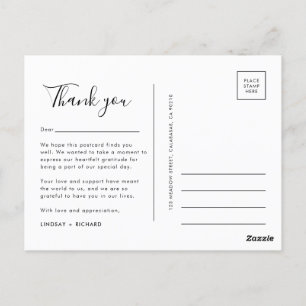 Modern Minimalist Clean Simple Typography Wedding Postcard
