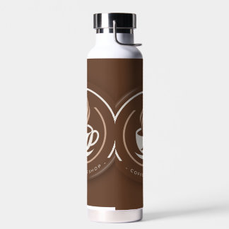 Modern Minimalist Coffee Shop Logo Water Bottle