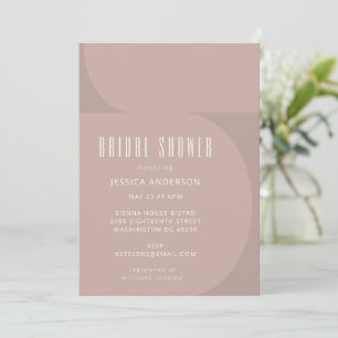 Modern Minimalist Colour Block Mauve Bridal Shower Invitation