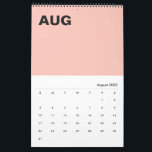 Modern Minimalist Colour Calendar<br><div class="desc">Celebrate your new year with this minimalist colour calendar. This design features a simple colour background with text. You can personalize the colours and fonts. More office/school supplies are available at my store BaraBomStudio.</div>