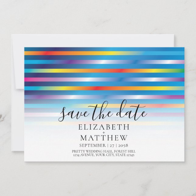 Modern Minimalist Colourful Gradient Design Invitation (Front)