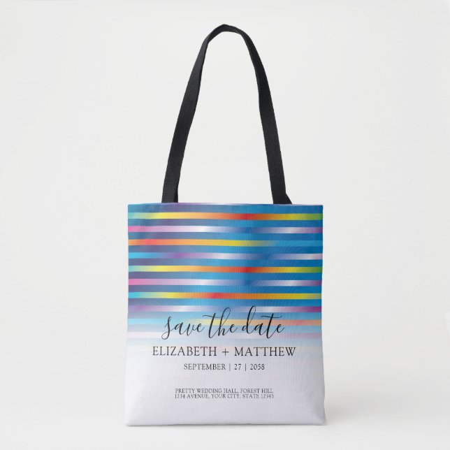 Modern Minimalist Colourful Gradient Design Tote Bag (Front)