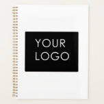 Modern Minimalist Company Business Logo White Planner<br><div class="desc">Modern Customizable Business Company Corporate Logo gifts. Add your logo or image to this modern, elegant minimalist pink gradient ombre design. You can simply add your company logo, image, or personal photo. Editable logo or photo business or individual personal gift for a friend, co-worker, or anyone else. Customizable company business...</div>