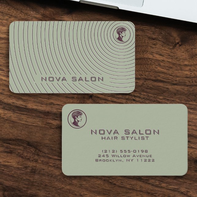 Modern Minimalist Concentric Fine Linework Business Card (Creator Uploaded)