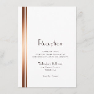 Modern Minimalist Copper Border Wedding Reception Enclosure Card