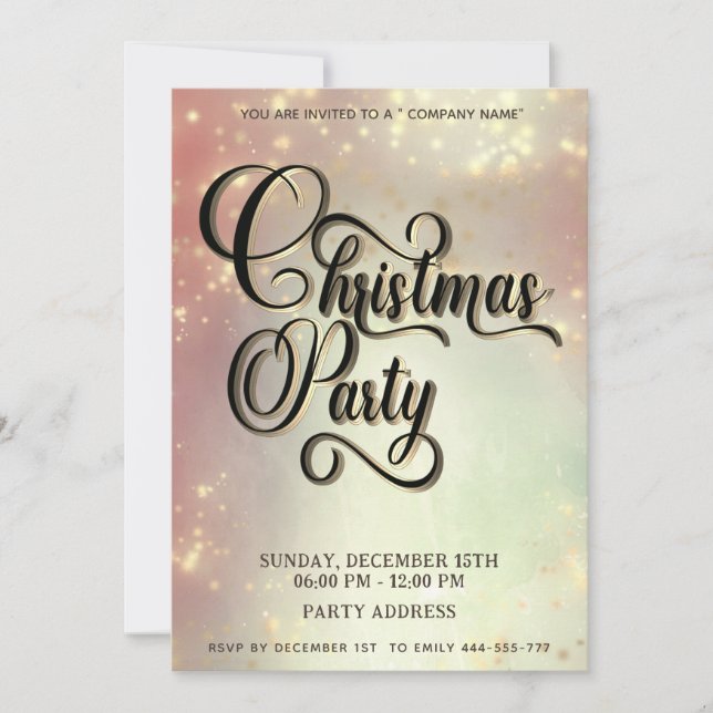 Modern minimalist corporate Christmas party blush Invitation (Front)