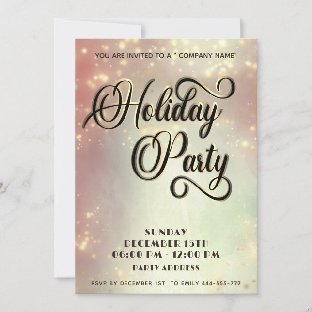 Modern minimalist corporate Holiday party blush Invitation (Front)