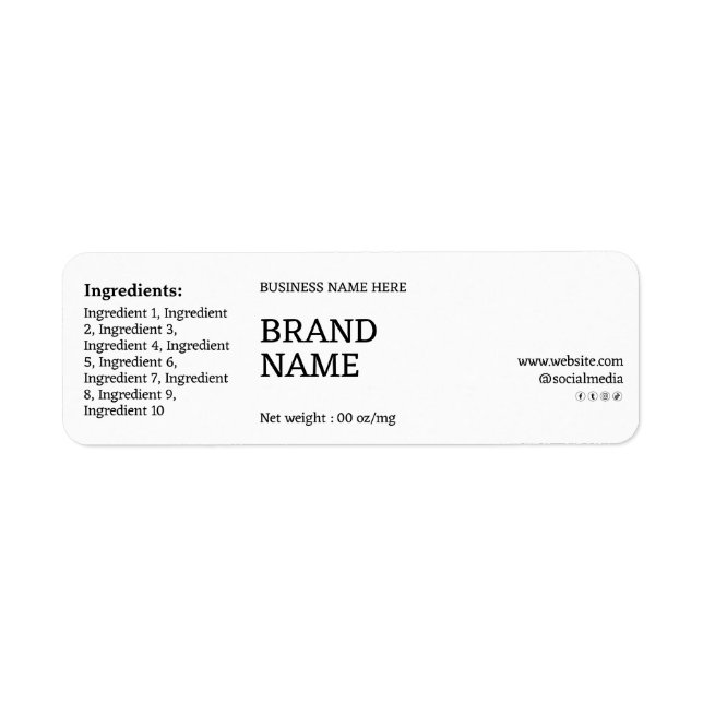 Modern Minimalist Cosmetic Jar Product Label (Front)