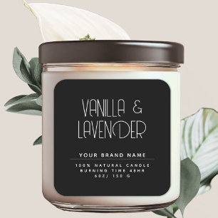 Modern minimalist cosmetics candle packaging square sticker