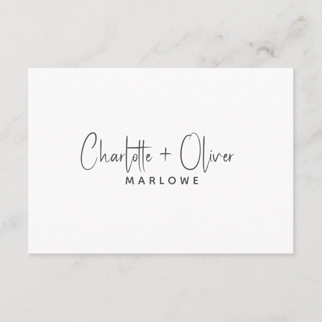 Modern Minimalist Couple Name Monogram Card (Front)