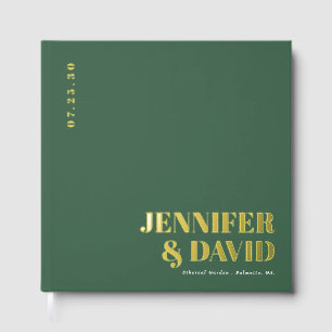 Modern Minimalist couple names Simple Wedding Guest Book