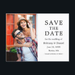 Modern Minimalist Couple Photo Save The Date Postcard<br><div class="desc">Modern Minimalist Simple Couple Photo Engagement Announcement Save The Date Postcard</div>