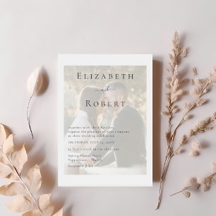 Modern Minimalist Couple Photo Wedding Invitation