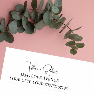 Modern Minimalist Couple Return Address Wedding Self-inking Stamp