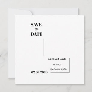 Modern Minimalist Couple Silhouette Wedding  Save The Date