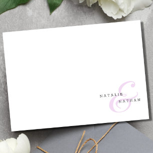 Modern Minimalist Couple's Correspondence   Card