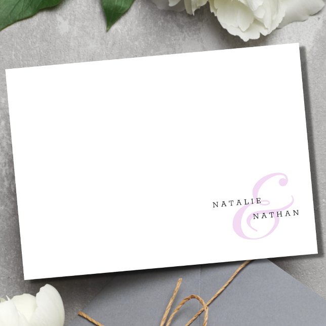 Modern Minimalist Couple's Correspondence   Card (Creator Uploaded)