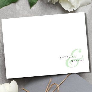 Modern Minimalist Couple's Correspondence Note C Card