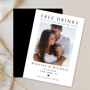 Modern Minimalist Couple's Photo Funny Wedding Save The Date