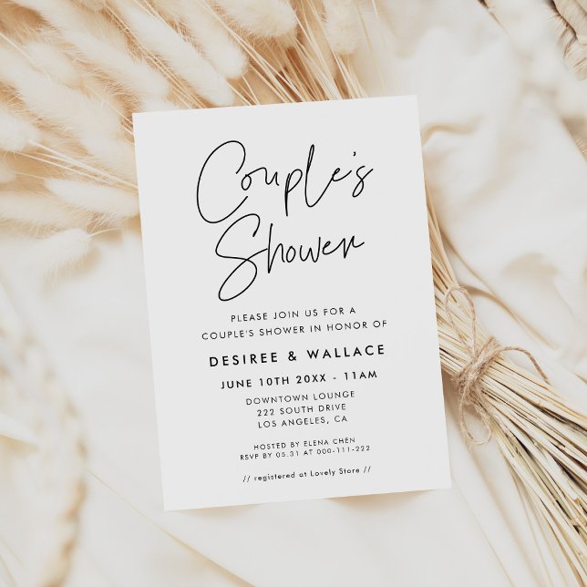 Modern Minimalist Couple's Shower Invitation (Creator Uploaded)