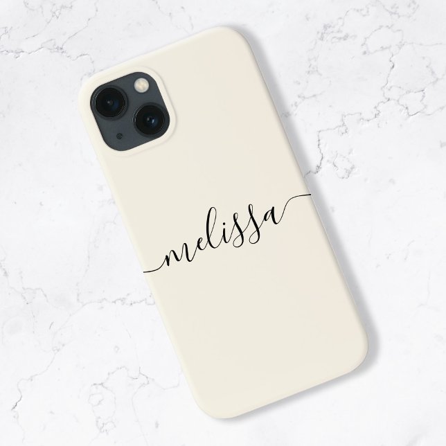 Modern Minimalist Cream Signature Script Case-Mate iPhone Case (Creator Uploaded)