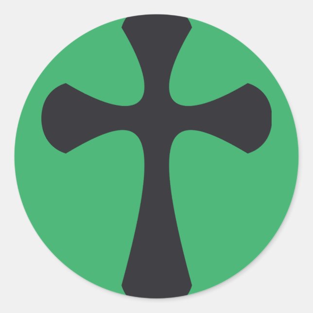 Modern Minimalist Cross Contemporary Christian Art Classic Round Sticker (Front)