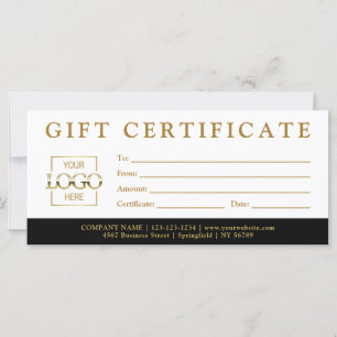 Modern Minimalist Custom Business Gift Certificate