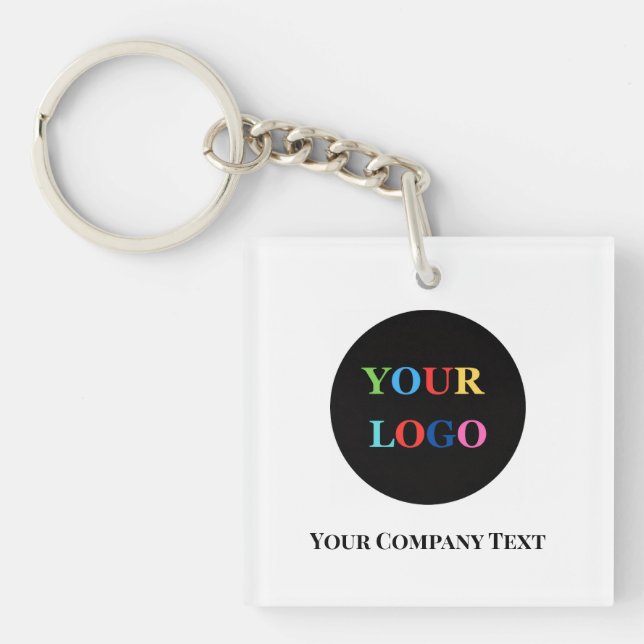 Modern Minimalist Custom Business Logo Keychain (Front)