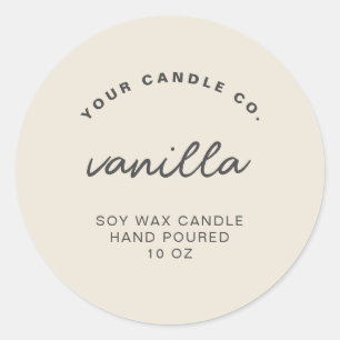 Modern Minimalist Custom Candle Label