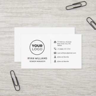 Modern Minimalist Custom Logo Social Media Icons Business Card