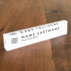 Modern Minimalist Custom Logo White Desk Nameplate