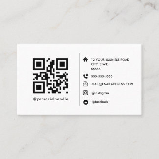 Modern Minimalist Custom Logo with Social Media Business Card