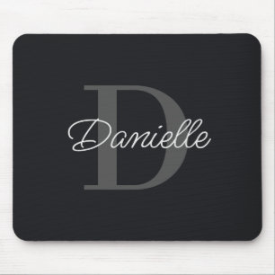 Modern Minimalist  Custom Name Monogram Elegant Mouse Pad