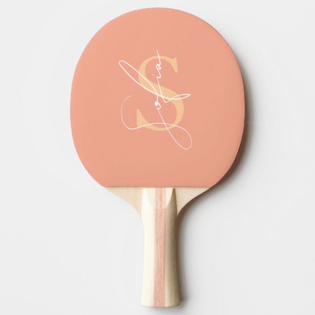 Modern Minimalist Custom Name Script Ping Pong Paddle (Front)